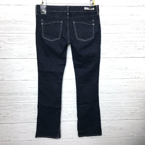 NEW Express Jeans Zelda Barely Boot Slim Low Rise Dark Wash size 8 length 33" - Picture 2 of 11